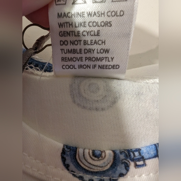 NWT 6-9M Gray Elephant Organic Fashions Tshirt White Bunny on Tractor - Picture 4 of 6